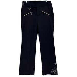 Athleta Black Ski Pants Women's 10T Zip Pockets Embellished 10 Tall